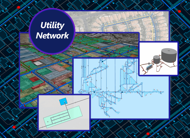 Screenshots showing Utility Network